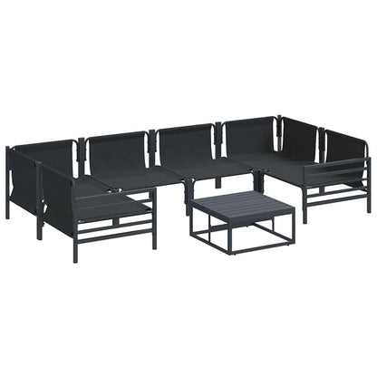 vidaXL Garden Sofa Set 7 pcs Black Steel 6