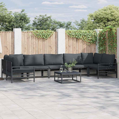 vidaXL Garden Sofa Set 8 pcs Black Steel 1
