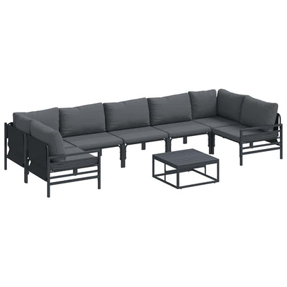 vidaXL Garden Sofa Set 8 pcs Black Steel 2