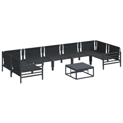 vidaXL Garden Sofa Set 8 pcs Black Steel 6