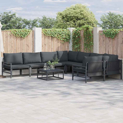 vidaXL Garden Sofa Set 8 pcs Black Steel 1