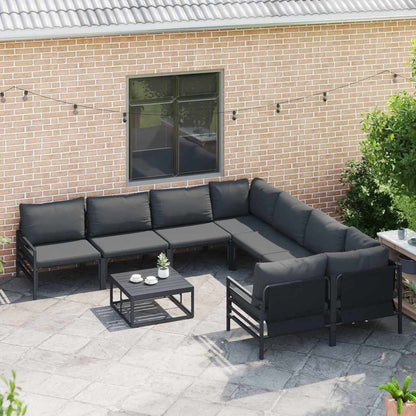 vidaXL Garden Sofa Set 8 pcs Black Steel 3