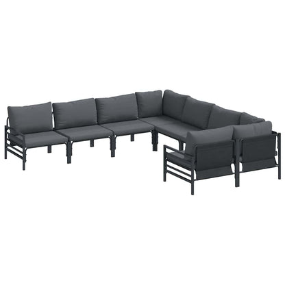 vidaXL Garden Sofa Set 8 pcs Black Steel 2