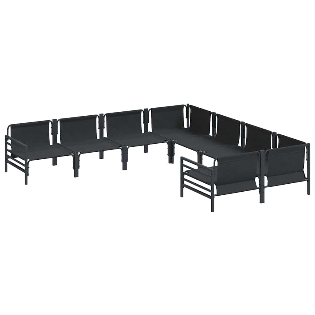 vidaXL Garden Sofa Set 8 pcs Black Steel 5