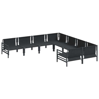 vidaXL Garden Sofa Set 8 pcs Black Steel 5
