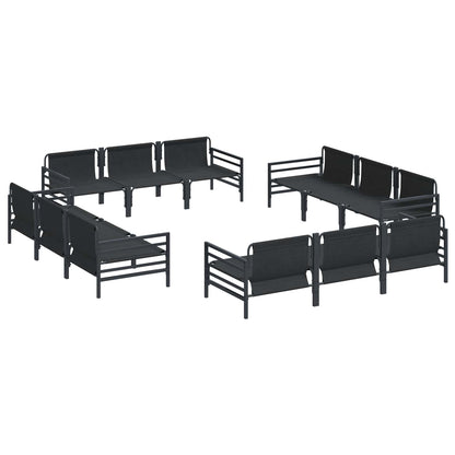 vidaXL Garden Sofa Set 12 pcs Black Steel 5