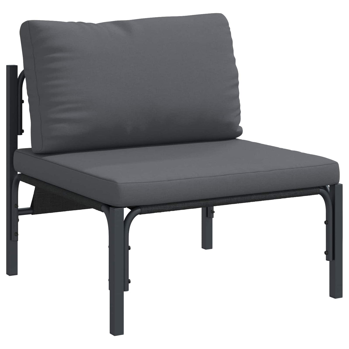 vidaXL Garden Sofa Set 12 pcs Black Steel 6