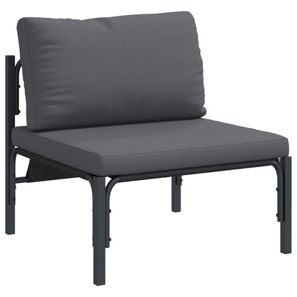 vidaXL Garden Sofa Set 12 pcs Black Steel 6