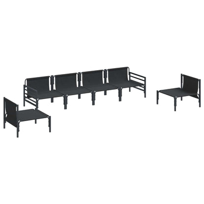 vidaXL Garden Sofa Set 6 pcs Black Steel 5