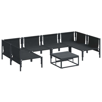 vidaXL Garden Sofa Set 7 pcs Black Steel 6