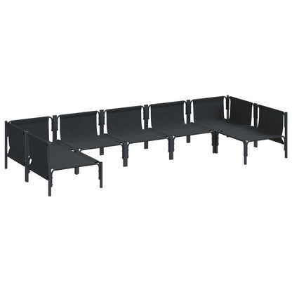 vidaXL Garden Sofa Set 7 pcs Black Steel 5