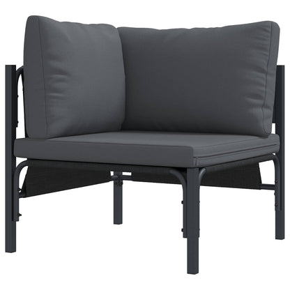 vidaXL Garden Sofa Set 7 pcs Black Steel 6