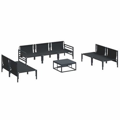 vidaXL Garden Sofa Set 8 pcs Black Steel 6