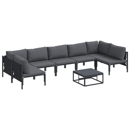 vidaXL Garden Sofa Set 8 pcs Black Steel 2