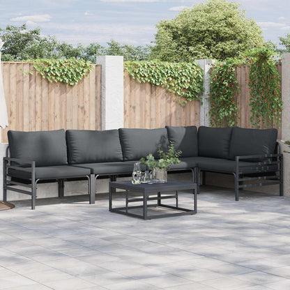 vidaXL Garden Sofa Set 6 pcs Black Steel 1