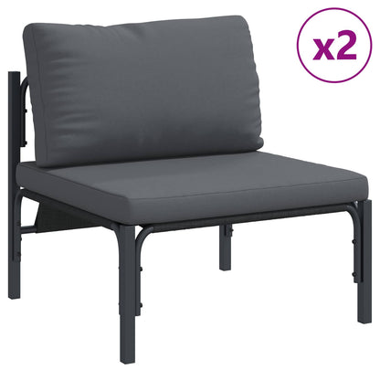vidaXL Garden Sofa Set 6 pcs Black Steel 4