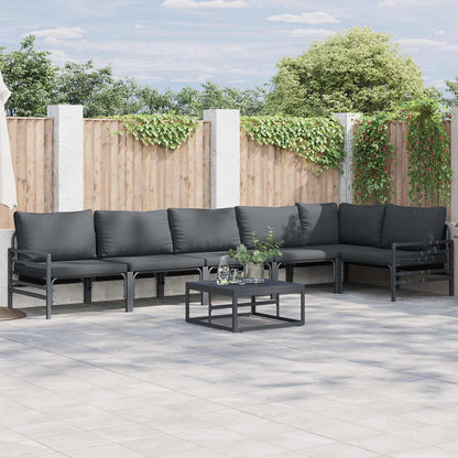 vidaXL Garden Sofa Set 6 pcs Black Steel 1