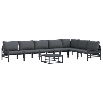 vidaXL Garden Sofa Set 8 pcs Black Steel 2