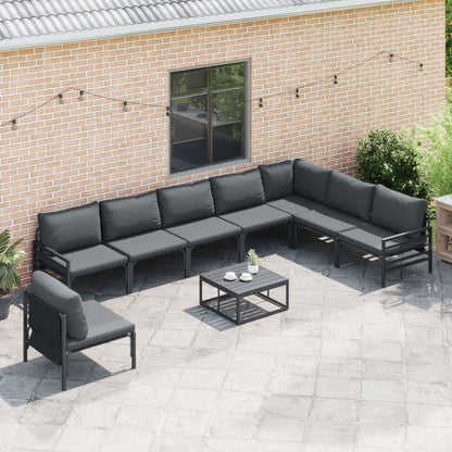 vidaXL Garden Sofa Set 8 pcs Black Steel 5