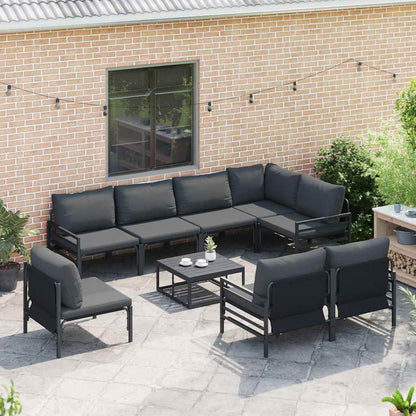 vidaXL Garden Sofa Set 8 pcs Black Steel 3