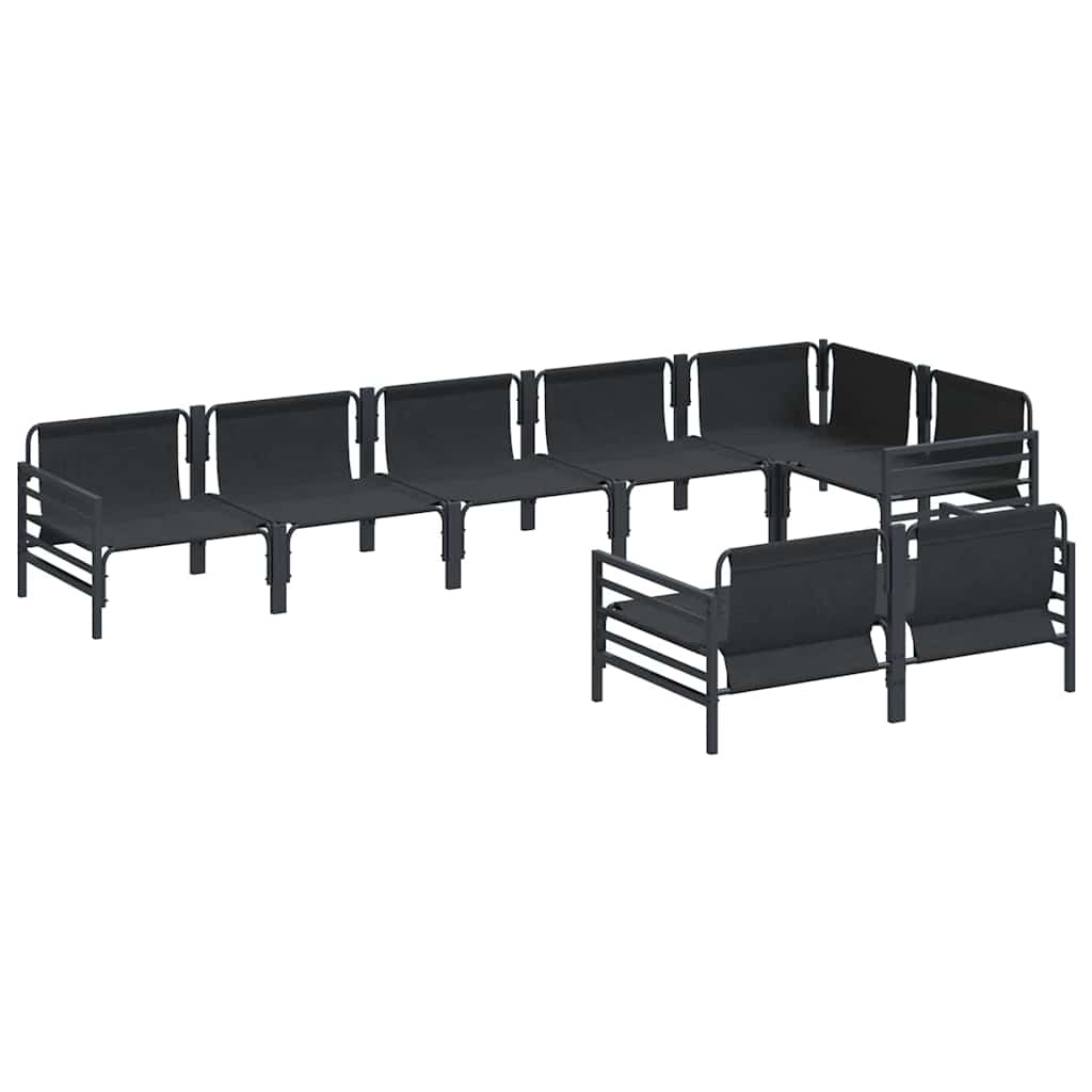 vidaXL Garden Sofa Set 8 pcs Black Steel 6