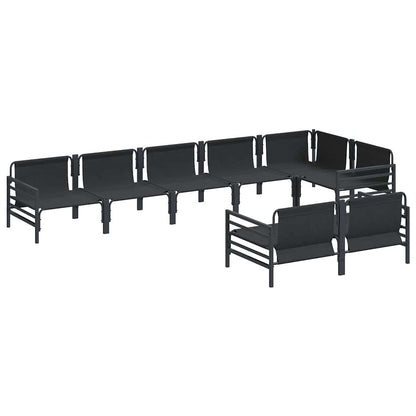 vidaXL Garden Sofa Set 8 pcs Black Steel 6