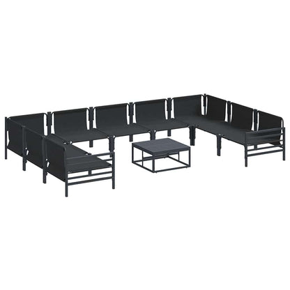 vidaXL Garden Sofa Set 10 pcs Black Steel 6