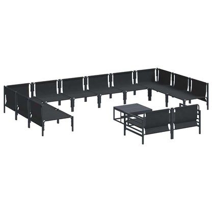 vidaXL Garden Sofa Set 13 pcs Black Steel 6
