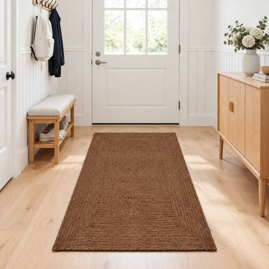 Area Rug Jute Grey Width 80 cm 200 cm