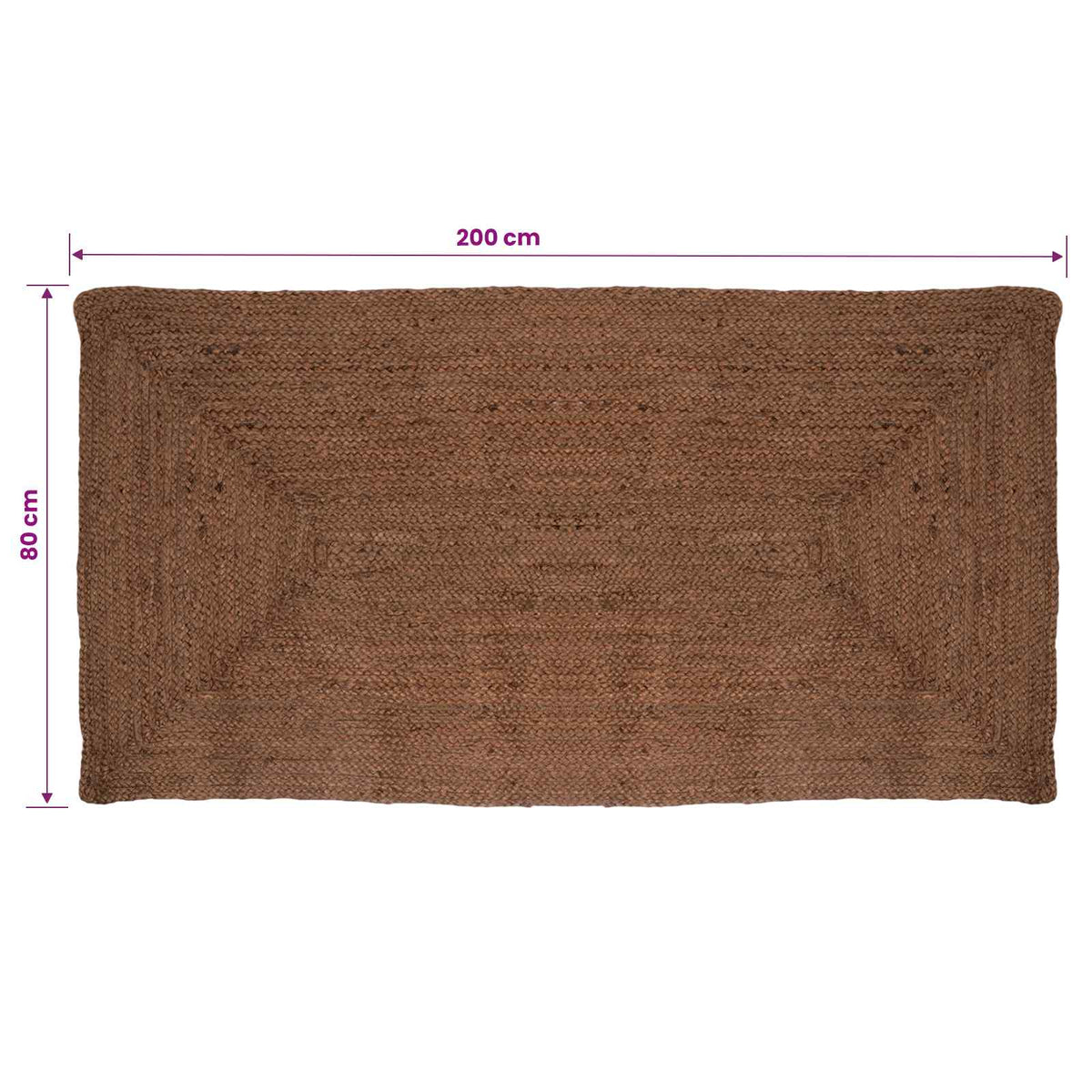 Area Rug Jute Grey Width 80 cm 200 cm