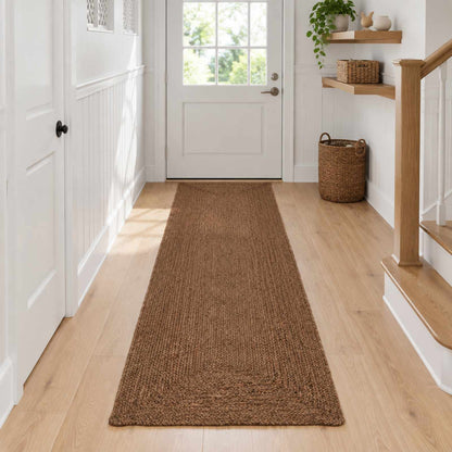 Area Rug Jute Grey Width 80 cm 400 cm