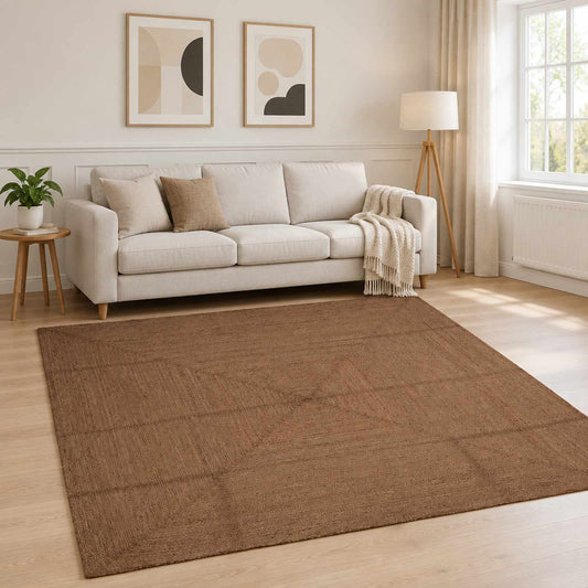 Area Rug Jute Grey Width 240 cm 240 cm