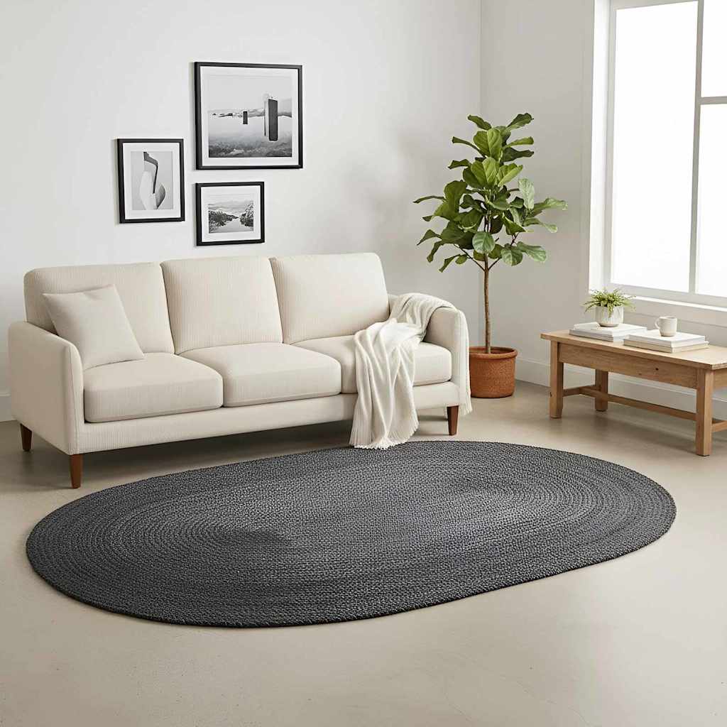 Area Rugs Jute Dark grey 205 cm 305 cm