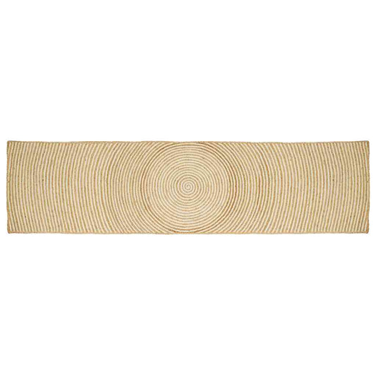 Area Rug Jute Natural and White 60 cm 400 cm