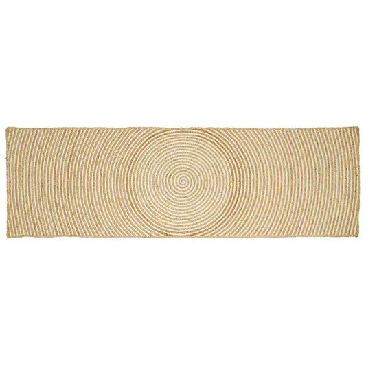 Area Rug Jute Natural and White 80 cm 200 cm