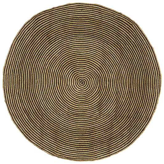 Area Rug Ø Jute Black 180 cm