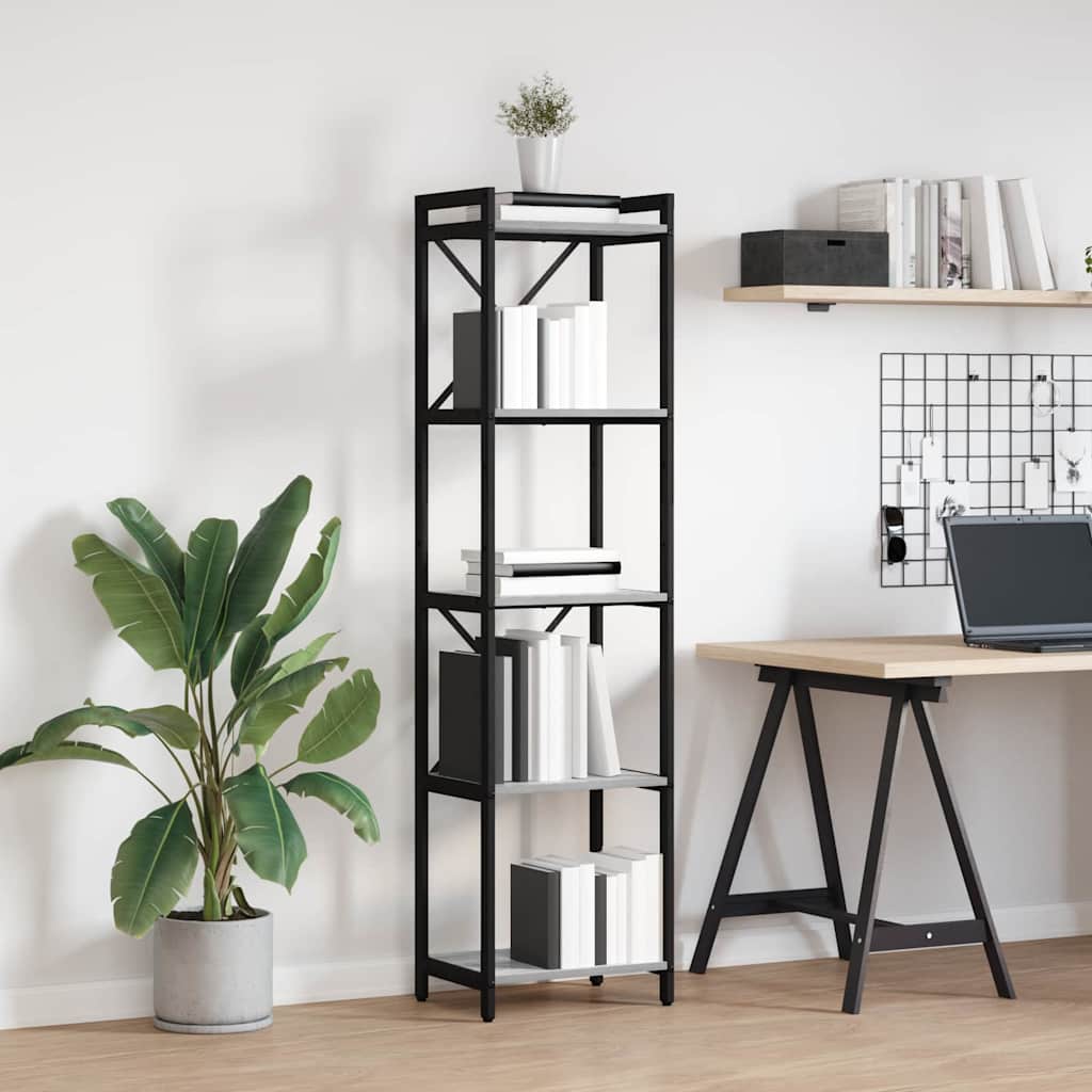 Bookshelf 40 x 30 x 155 cm Engineered Wood Height 153 cm Grey sonoma