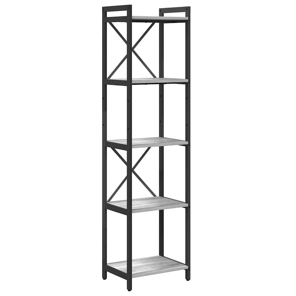 Bookshelf 40 x 30 x 155 cm Engineered Wood Height 153 cm Grey sonoma