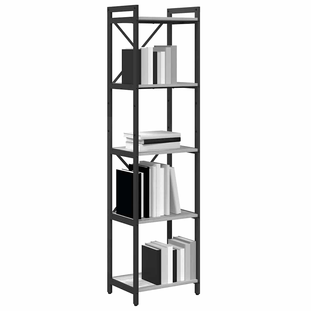 Bookshelf 40 x 30 x 155 cm Engineered Wood Height 153 cm Grey sonoma