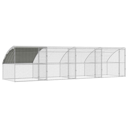 vidaXL Chicken Cage 4 pcs Silver 800 x 200 x 200 cm Steel and PE 2
