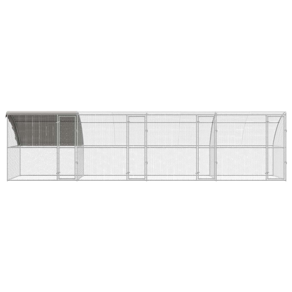 vidaXL Chicken Cage 4 pcs Silver 800 x 200 x 200 cm Steel and PE 4