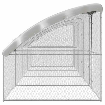 vidaXL Chicken Cage 4 pcs Silver 800 x 200 x 200 cm Steel and PE 5