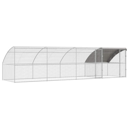 vidaXL Chicken Cage 4 pcs Silver 800 x 200 x 200 cm Steel and PE 2