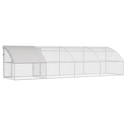 vidaXL Chicken Cage 4 pcs Silver 800 x 200 x 200 cm Steel and PE 6