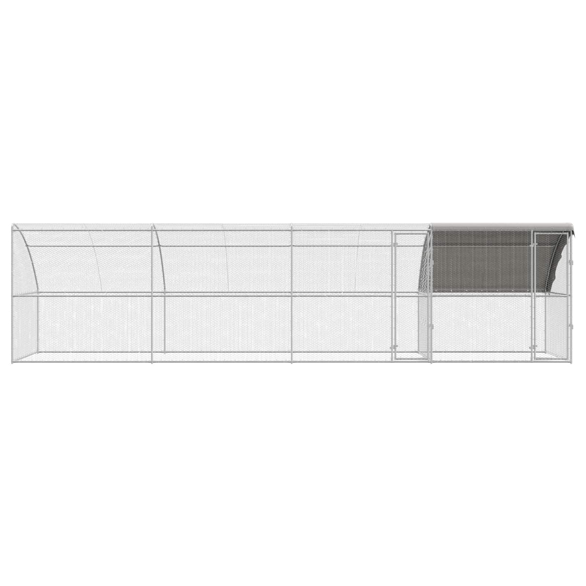 vidaXL Chicken Cage 4 pcs Silver 800 x 200 x 200 cm Steel and PE 4