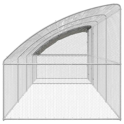 vidaXL Chicken Cage 4 pcs Silver 800 x 200 x 200 cm Steel and PE 5