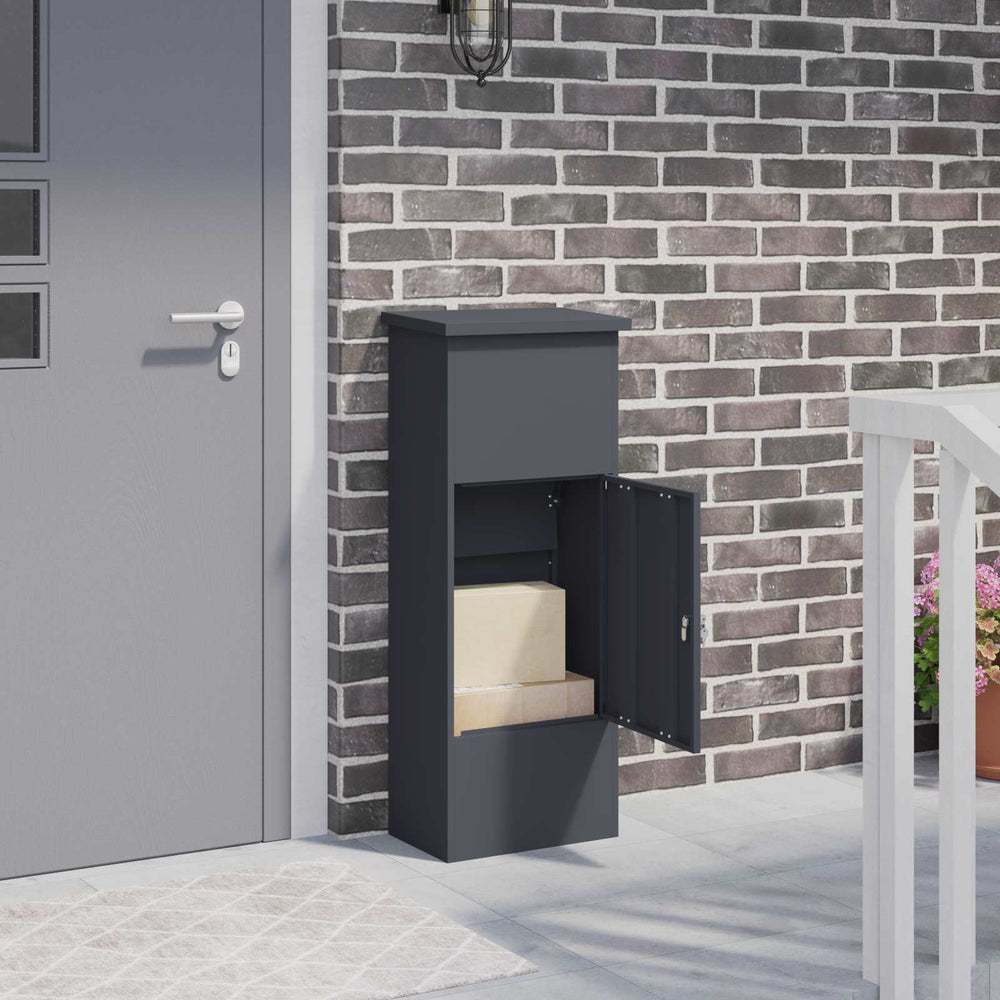 vidaXL Parcel Drop Box with Storage 44.5 x 29 x 110.5 cm Steel