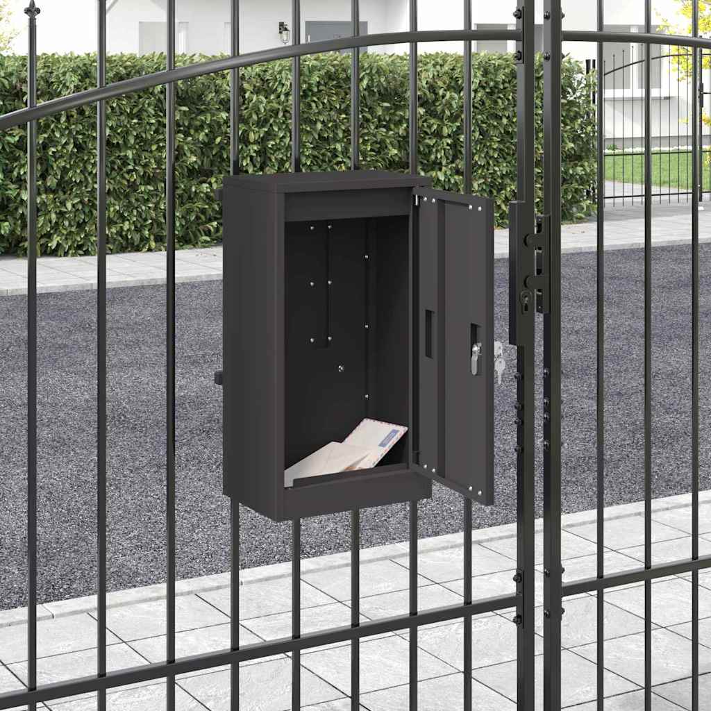 Mailbox with Storage with Door 30 x 20 x 55 cm Steel Black