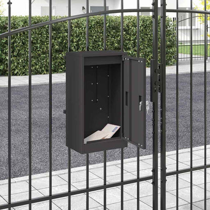 Mailbox with Storage with Door 30 x 20 x 55 cm Steel Black