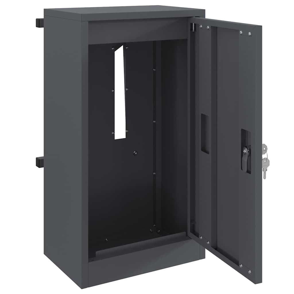 Mailbox with Storage with Door 30 x 20 x 55 cm Steel Anthracite
